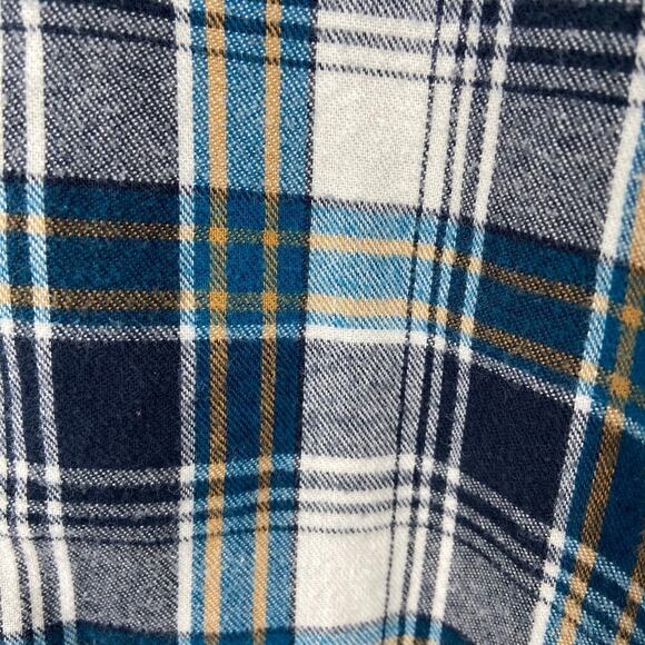 Cabela's Flannel Shirt Men's Size XL Black Blue Plaid Cotton Button Down - Picture 10 of 11